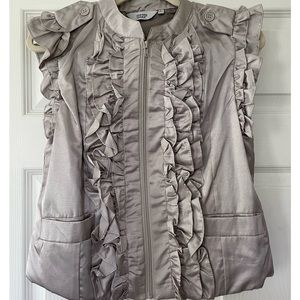 NWOT Charming Charlie Silver Metallic Women’s Vest Size L